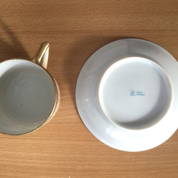 Antique Hand painted Nippon cup & saucer set gold floral eggshell porcelain - Picture 5 of 5